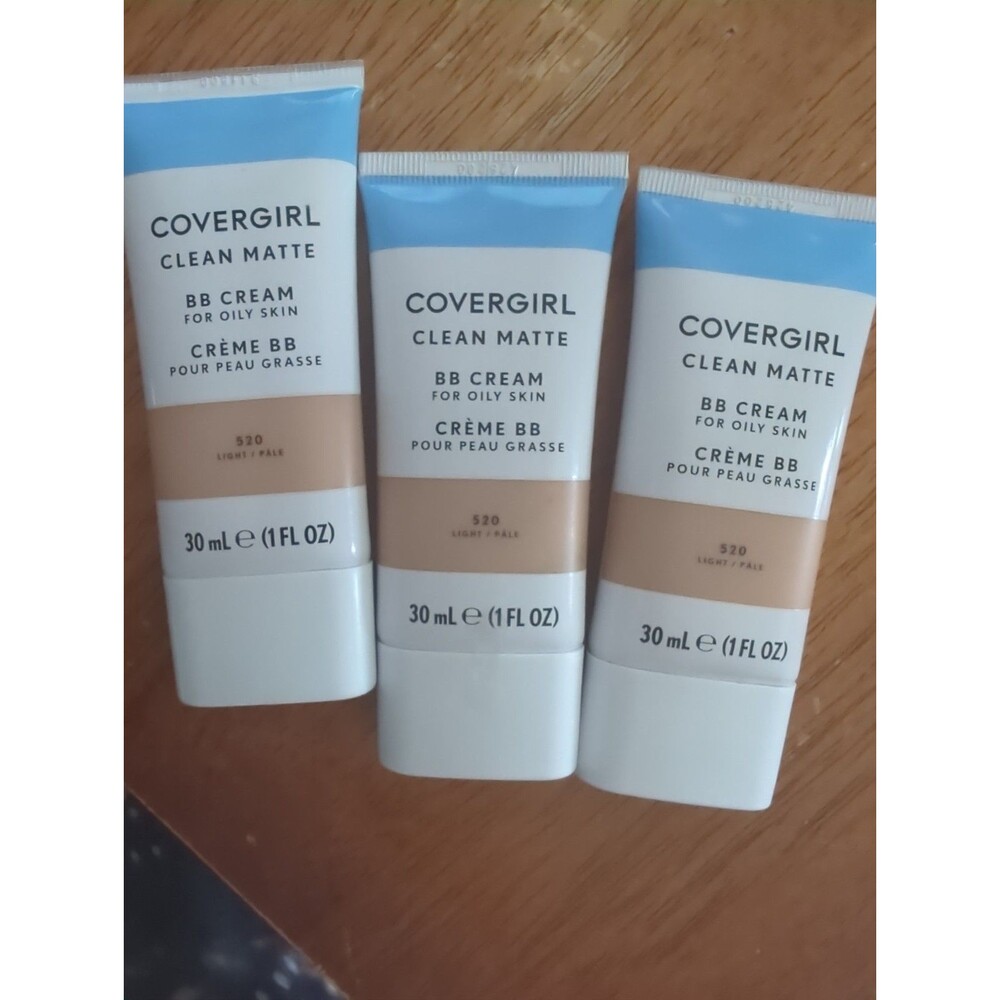 3 Lot Pack Covergirl Clean Matte BB Cream For Oily Skin 520 Light Oil Free New